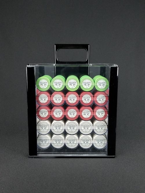 Saloon poker chip set with The Gambling Man™ configuration for cash games with 1000 chips